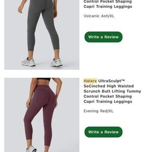 HALARA UltraSculpt Scrunch Butt High Waisted Tummy Control Capri Length Size XL